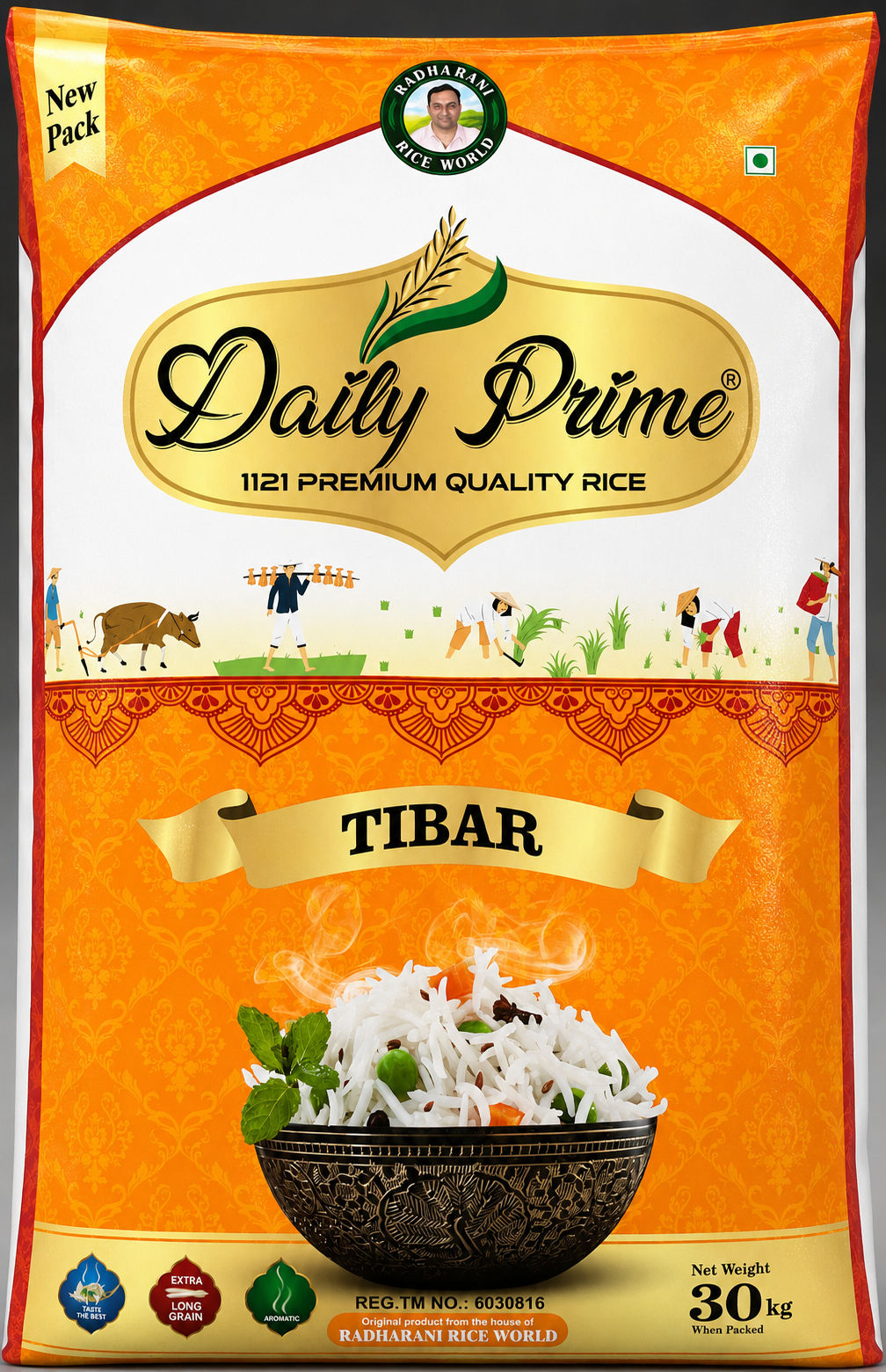 Daily Prime (Tiber) No:6 Basmati rice Weight 30kg