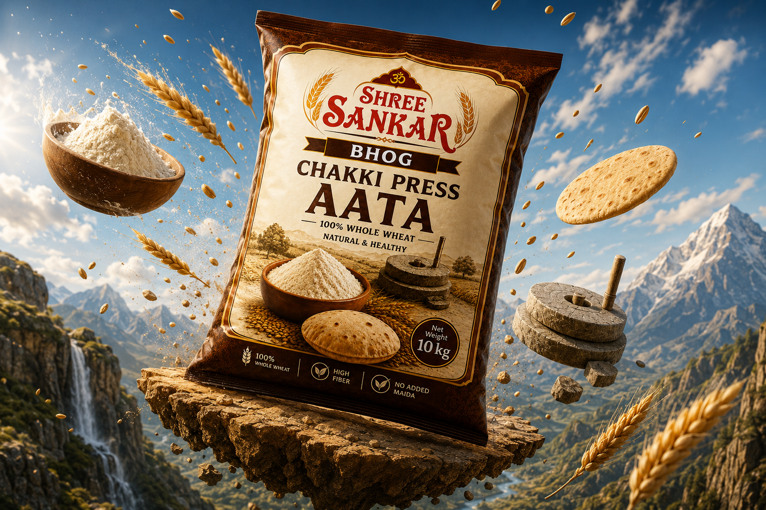 Shree Sankar Bhog Chakki Press Aata (10kg)